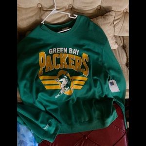 Worn once mens size 5XL Mitchell & Ness Green Bay Packers Crewneck Sweatshirt